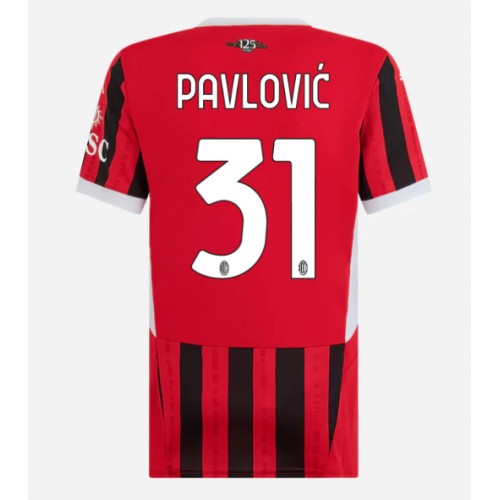 Ženski Nogometni dresi AC Milan Strahinja Pavlovic #31 Domači 2024-25 Kratek Rokav